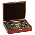5 Piece Wine Tool Gift Set w/ "Rabbit" Style Cork Screw - Laser Engraved Case